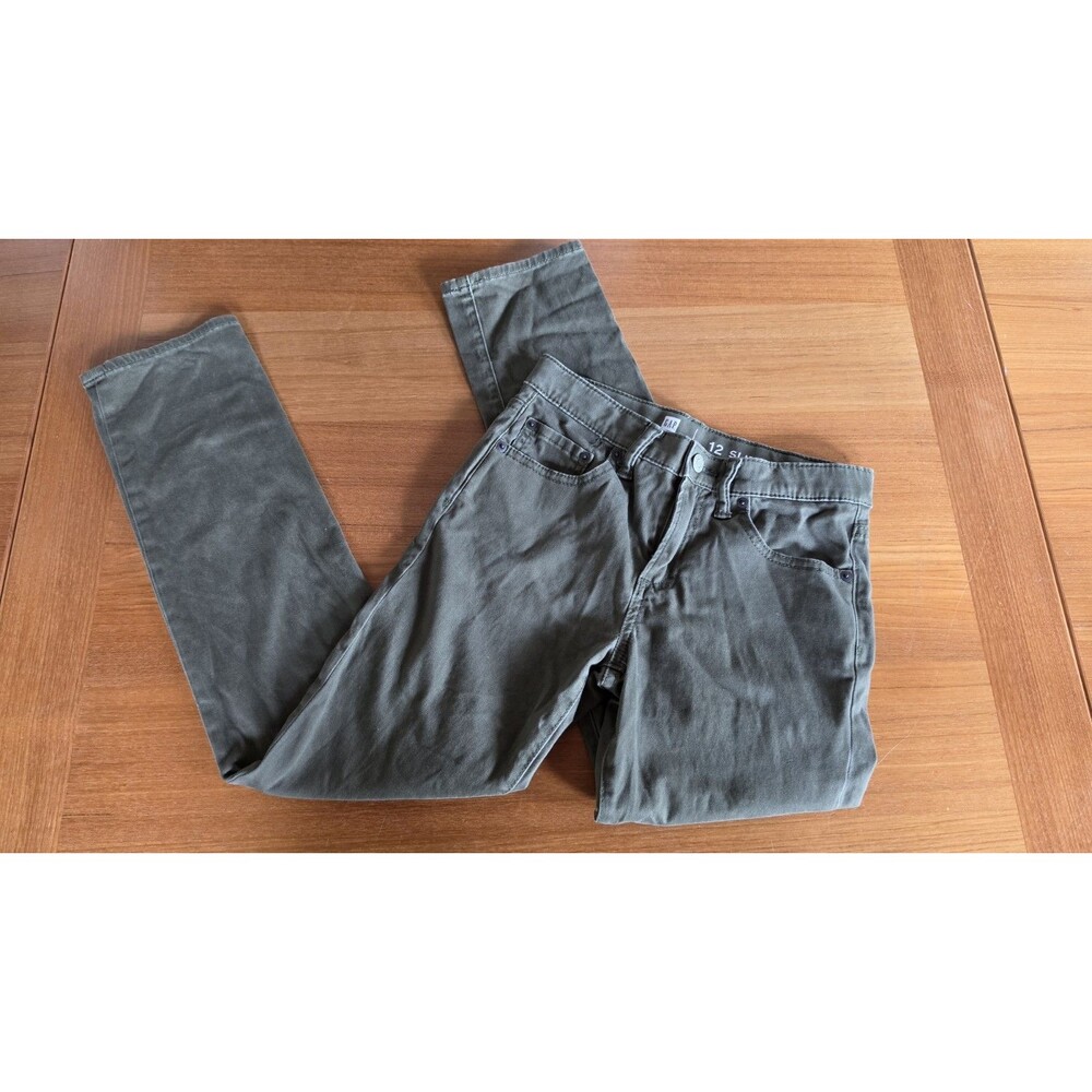 Gap Girl's Denim Dark Green Pants Size 12 Slim
